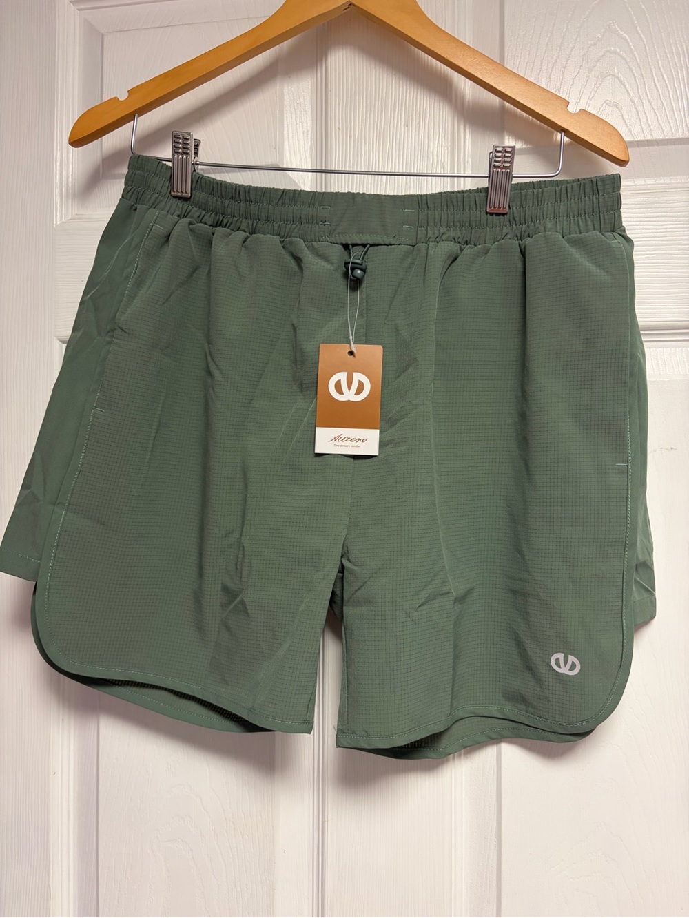 Women's Sage Green Athletic Shorts with Elastic Waist